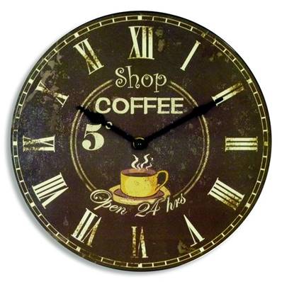 Horloge déco coffee shop diametre 30 cm pour cuisine ou salon livraison gratuite