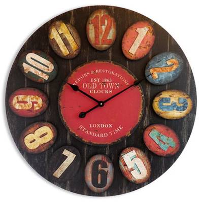 Horloge géante Féroé en bois Old Town diametre 76 cm