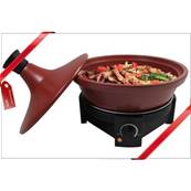 Tajine mijoteuse electrique en terre cuite 6-8 personnes 300W 3L