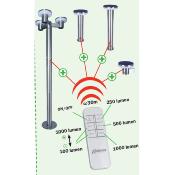 Borne solaire de jardin et allée - hauteur 80 cm - contrôle par télécommande