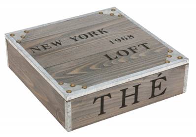 Boite a thé en bois design collection New-York Loft