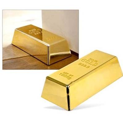 Butoir de porte originale en forme de lingot d'or 1 kilos