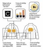 Veste chauffante professionnelle sur batterie taille L