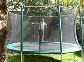 Trampoline Booster 430 cm avec filet de protection + echelle