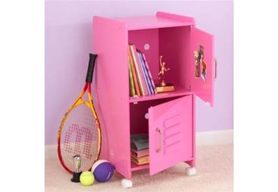 Casier - meuble de rangement pour bureau d'enfant (rose)