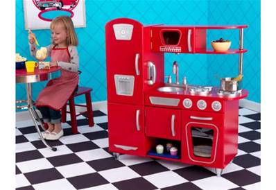 Cuisine enfant dinette haut de gamme vintage rouge