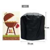 Housse de protection noire et opaque pour barbecue rond (type weber)