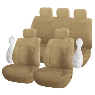 Housse pour siège de voiture luxe couleur Beige 9 pieces