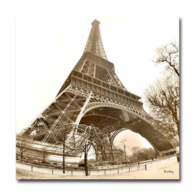 Tableau photo rétro la Tour Eiffel Paris 50 x 50 cm