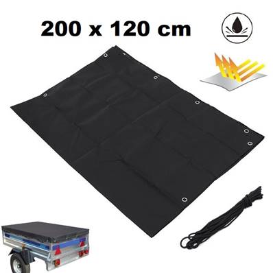 Bache pour remorque 2000 x 1200 mm polyester - 100% impermeable - ultra resistante