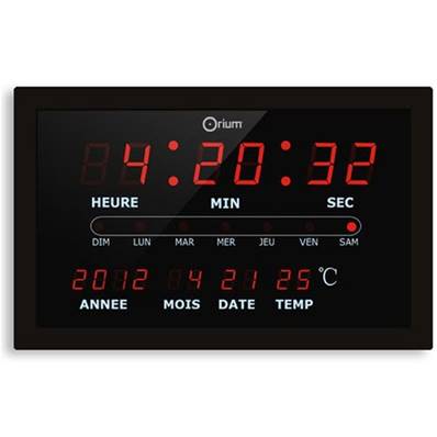 Horloge façon studio radio à LED avec affichage calendrier