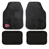 Tapis de sol voiture deco fleur rose (pour renault, peugeot...)