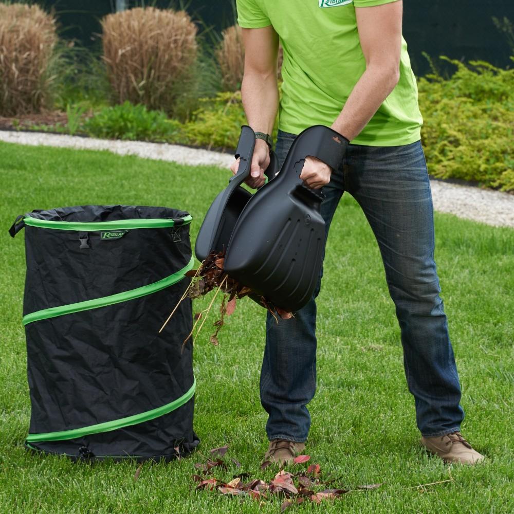 Sac pliable pour feuilles et déchets de jardin 120L avec base respirante