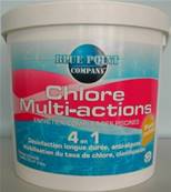 Chlore tout action en galet de 200 grs pour piscine seau 5kg