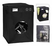 Coffre sac a linge original - design en forme de machine à laver noir