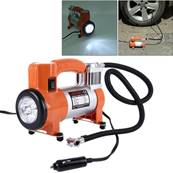 Compresseur gonfleur d'air 12V pour pneu 100 PSI manometre integré + lampe LED