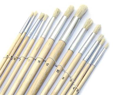 Ensemble de 12 pinceaux ronds pour peinture sur toile et loisir créatif