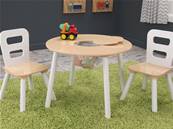 Table ronde 2 chaises en bois design pour enfant 