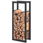 Porte buche de bois de cheminée interieure - black design - 100 * 45 * 30 cm