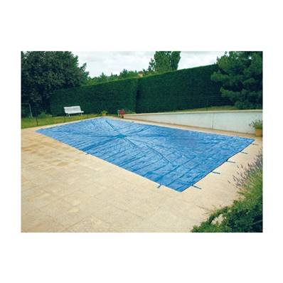 Bache de protection pour piscine enterrée 5x8 metres avec filet d'ecoulement