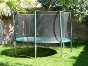 Trampoline Booster 430 cm avec filet de protection + echelle