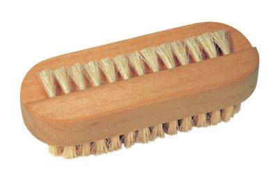 Brosse à ongle en soie naturelle double face poils long et court