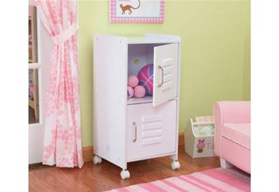 Casier - meuble de rangement pour bureau d'enfant (blanc)