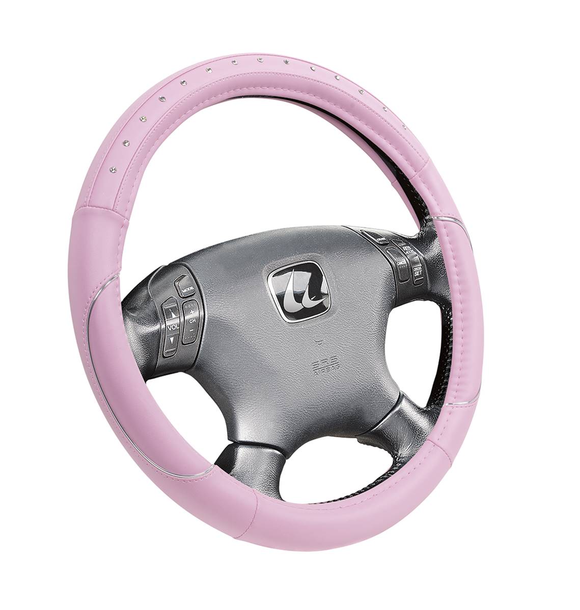 Couvre volant de voiture style pinky rose strass diamant 37 - 39 cm