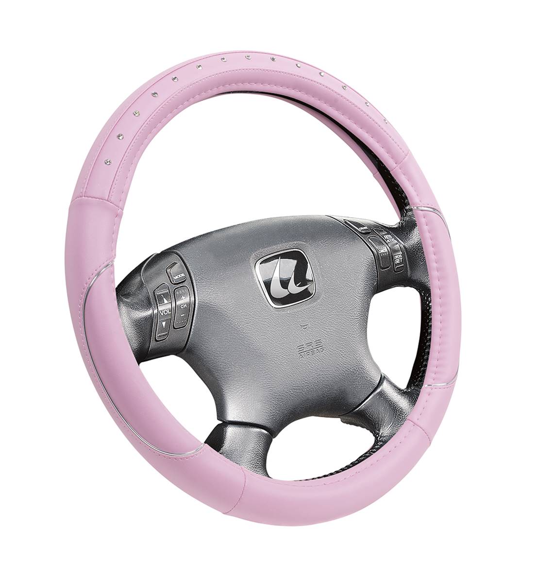 Couvre Volant Simoni Racing Diamonds - 37-39cm - Eco-Cuir Rose