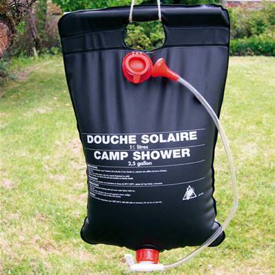 Douche solaire de camping et voyage 15 litres