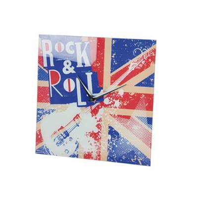 Horloge pendule murale en verre deco London Union Jack 30.5 x 30.5 cm