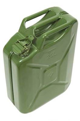 Jerrican (jerrycan) US essence et gasoil en metal 10 litres