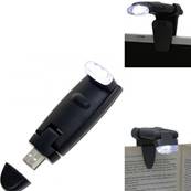 Lampe USB 3 LEDs Rechargeable pour Notebook ou Livre - 2 Clips