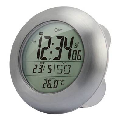 Horloge pendule digital étanche pour salle de bain avec date et temperature 