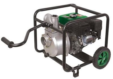 Motopompe gros débit 60 m3/h 6,5CV pour irrigation anti incendie sur roues