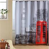 Rideau de douche en tissu design London 180 x 200 cm