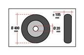 Roue gonflable pour chariot brouette remorque 400x105 mm axe 20 mm