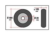 Roue gonflable pour chariot brouette remorque 400x105 mm axe 25 mm