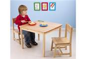 Ensemble table et 2 chaises bois naturel pour enfant