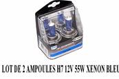 Lot de 2 ampoules H7 12V 55W Xenon Bleu pour tous type de voiture auto moto