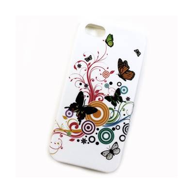 Coque arrière Minigel Blanc décor papillons pour Apple iPhone 5