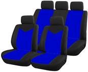 Housse pour siege de voiture 9 pieces noir et bleu STAR compat airbags