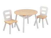 Table ronde 2 chaises en bois design pour enfant 