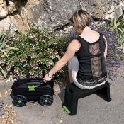 Agenouilloir - banc - coffre pour outils de jardin sur roulettes