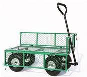 chariot de jardin avec roues gonflables et grille de protection