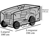 Bache housse pour tondeuse tracteur autoportée noir opaque impermeable 246 cm