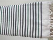 Fouta serviette artisanal tissé main vert gris 100 x 200 cm 