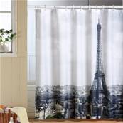 Rideau de douche en tissu motif Paris Tour Eiffel 180 x 200 cm