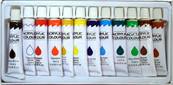 Boite de 12 tubes de peinture acrylique 12ml pour peinture sur toile