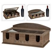 Boite coffret en bois pour présentation et conservation des bouteilles de vin